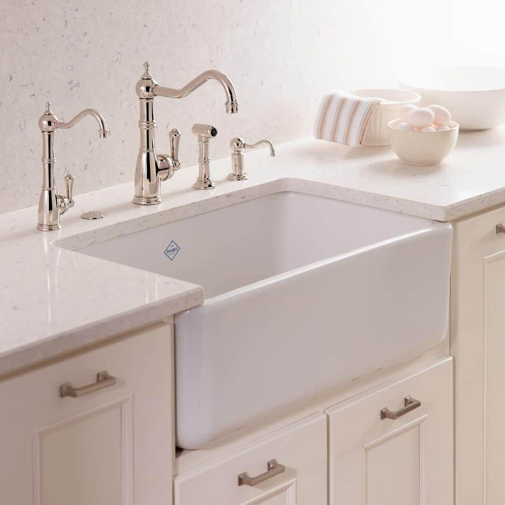 Lancaster 30" Single Bowl Farmhouse Apron Front Fireclay Kitchen Sink