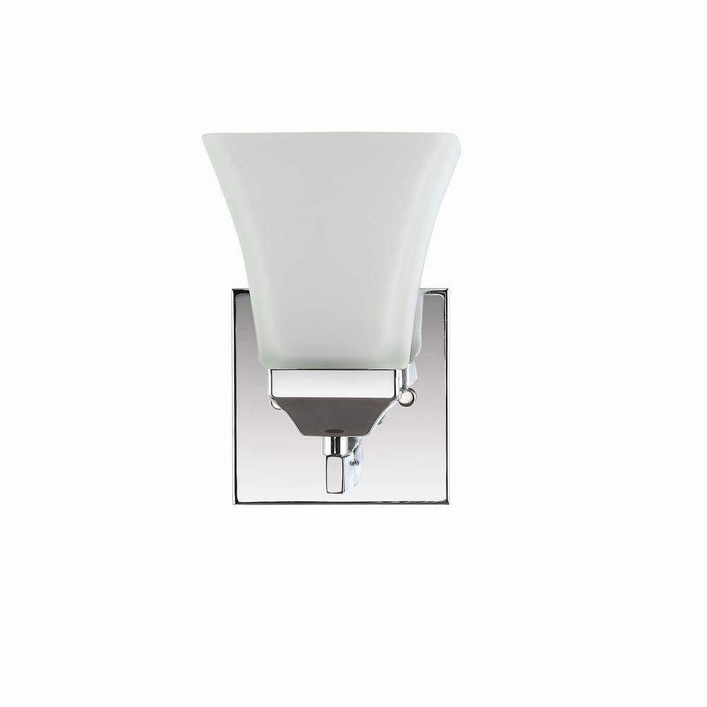 Staunton Chrome Polished 7.75" LED Vanity Light with Frosted Glass Shade