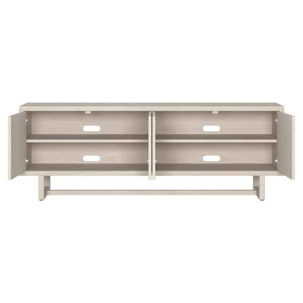 Evelyn&Zoe Cutler Rectangular TV Stand for TV's up to 75", Alder White
