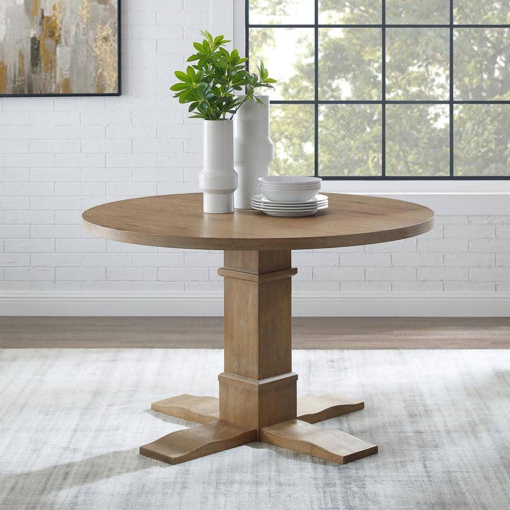Joanna Round Dining Table Rustic Brown - Crosley