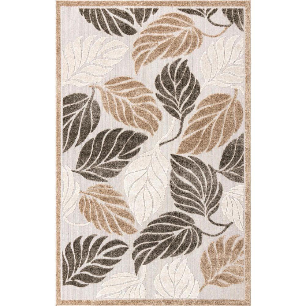 Unique Loom 6' 1 x 9' 0 Beige Outdoor Botanical Augusta Area Rug