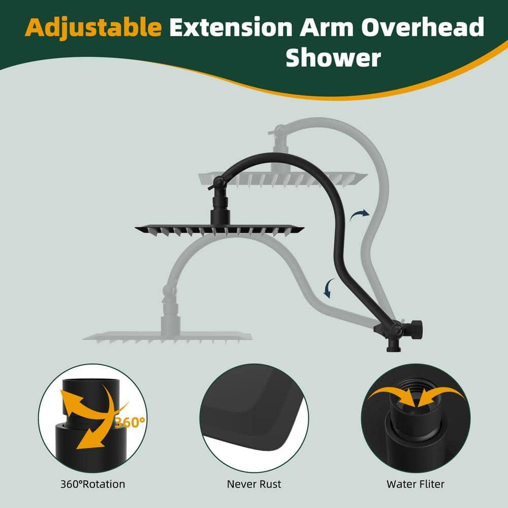 All Metal 12 Inch High-Pressure Rainfall Shower Head with Handheld Sprayer