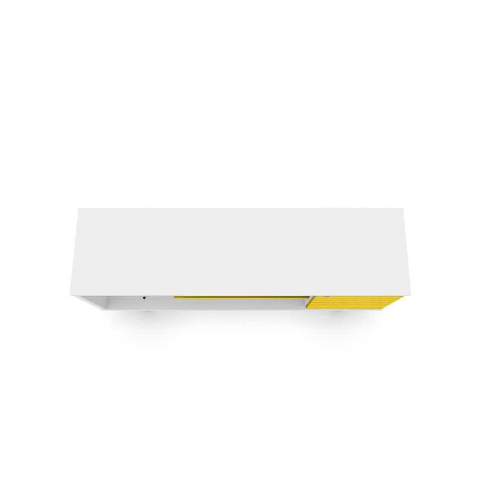 53.14" Liberty TV Stand for TVs up to 50" White/Yellow - Manhattan Comfort