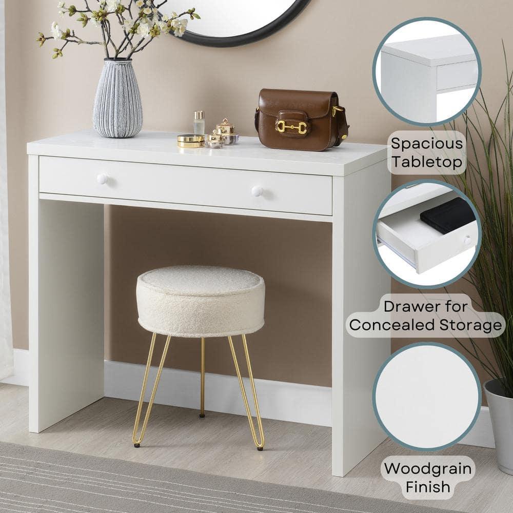 Convenience Concepts Northfield 30 inches Tall 1 Drawer 36-inch Desk, White, All Ages
