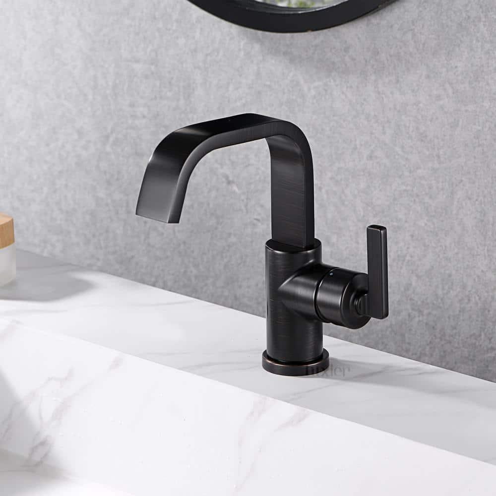 Single Hole Bathroom Faucet with Drain Assembly