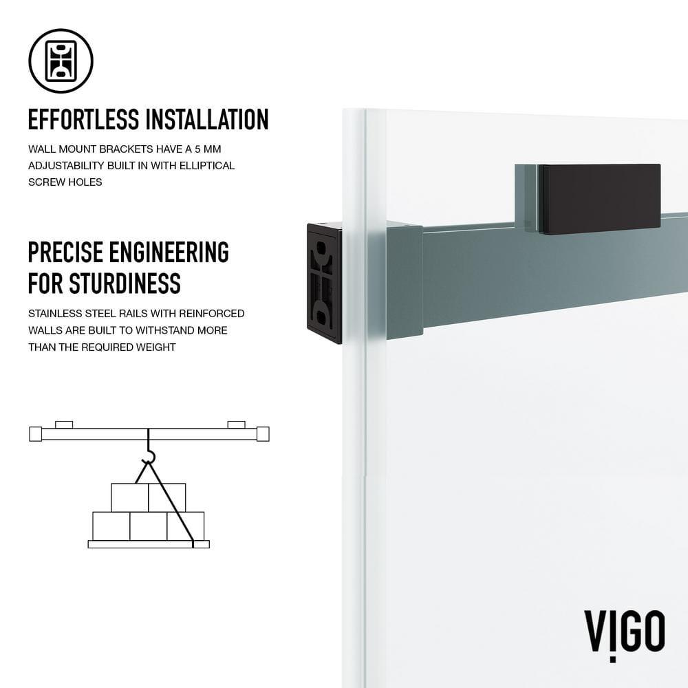 Houston 56-60" W x 66" H Double Sliding Frameless Tub Door with 3/8" Clear Glass