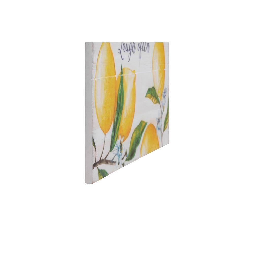 Creative Co-Op "Gather in Our Kitchen…" Wood Wall Décor with Lemons