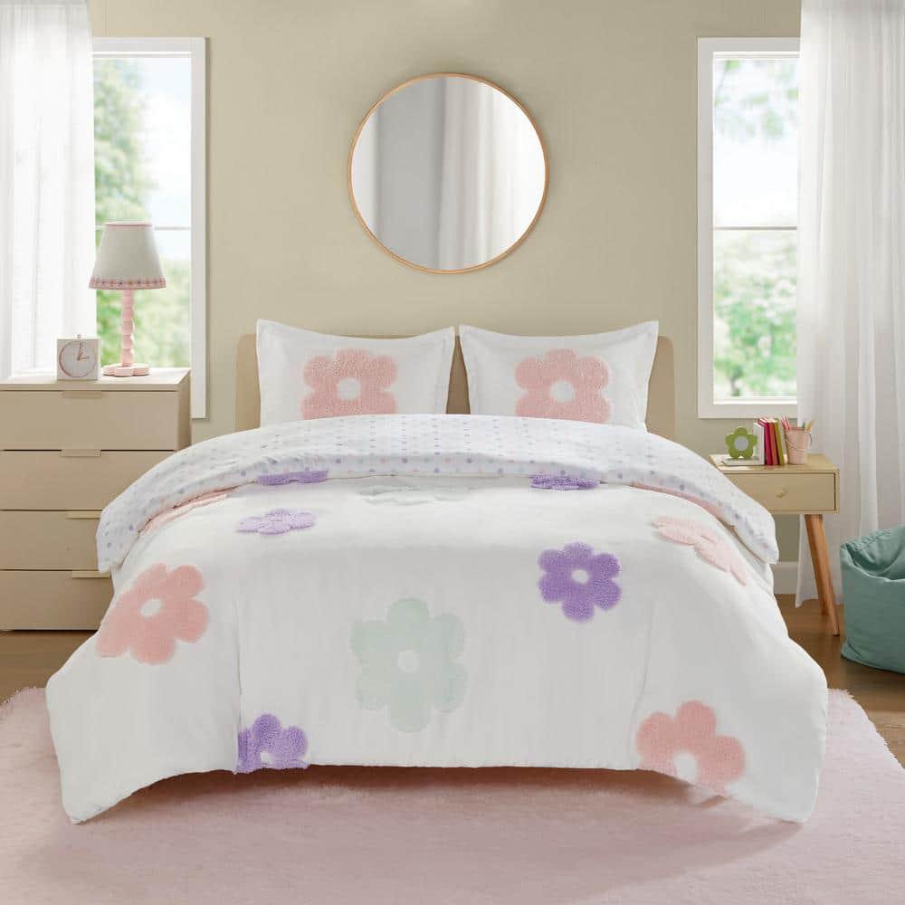 Gracie Floral Reversible Tufted Chenille Duvet Cover Set