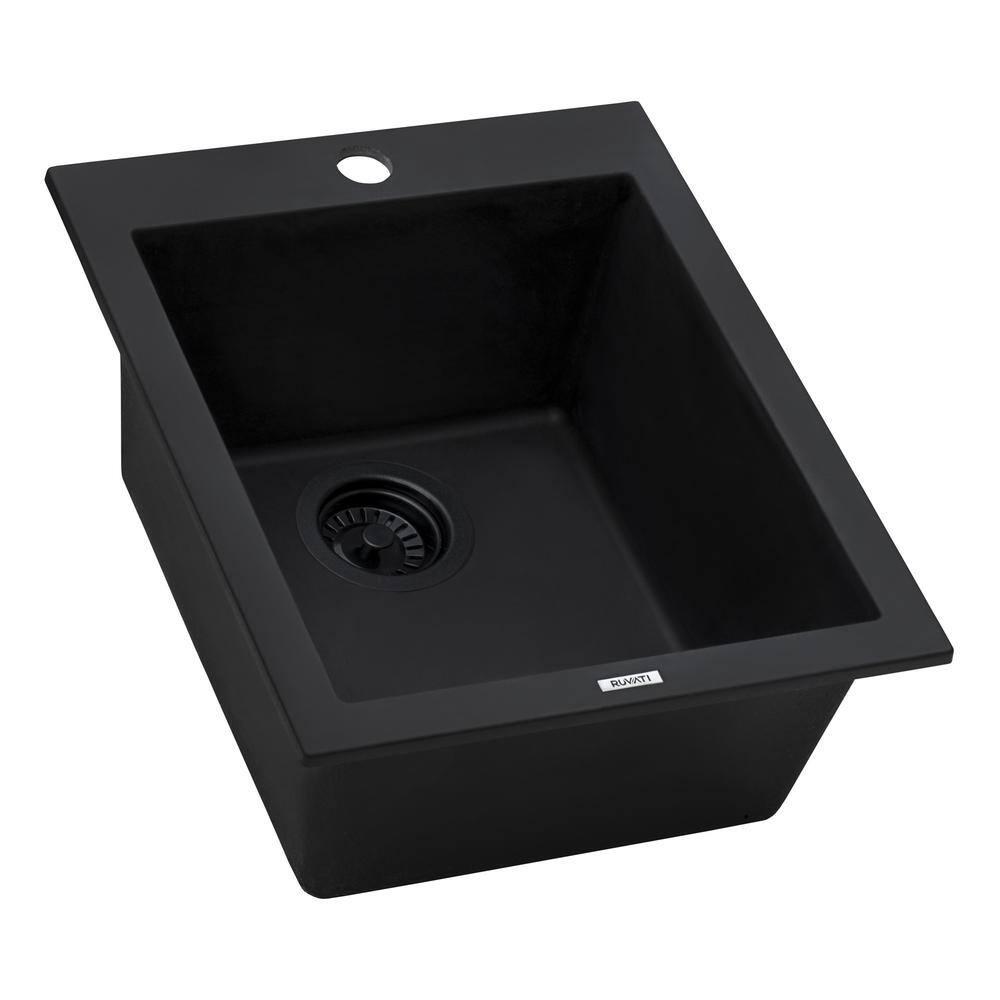 Ruvati 16 x 20 inch epiGranite Drop-in Topmount Granite Composite Kitchen Sink