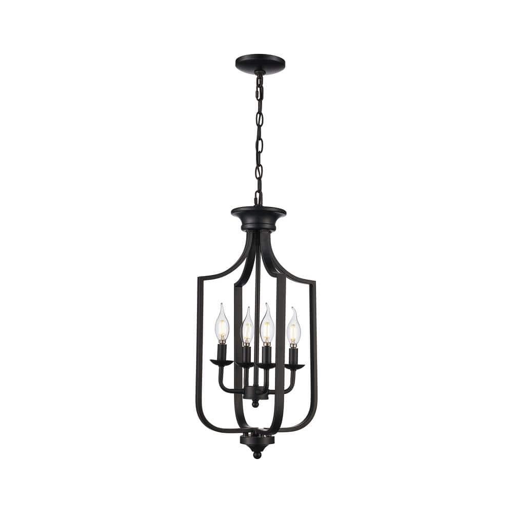 Trans Globe Lighting 11214 Hillcrest 4 Light 12" Wide Pendant - Black