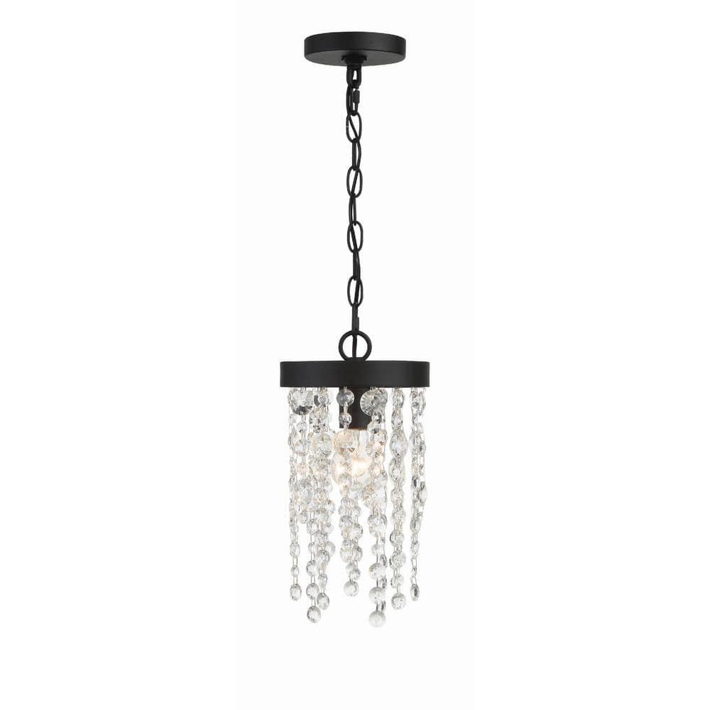 Crystorama Lighting Winham 1 - Light Pendant in  Black Forged