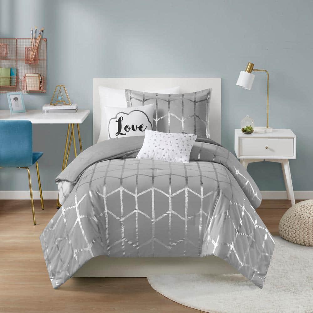 Intelligent Design Raina Metallic Printed Comforter Set