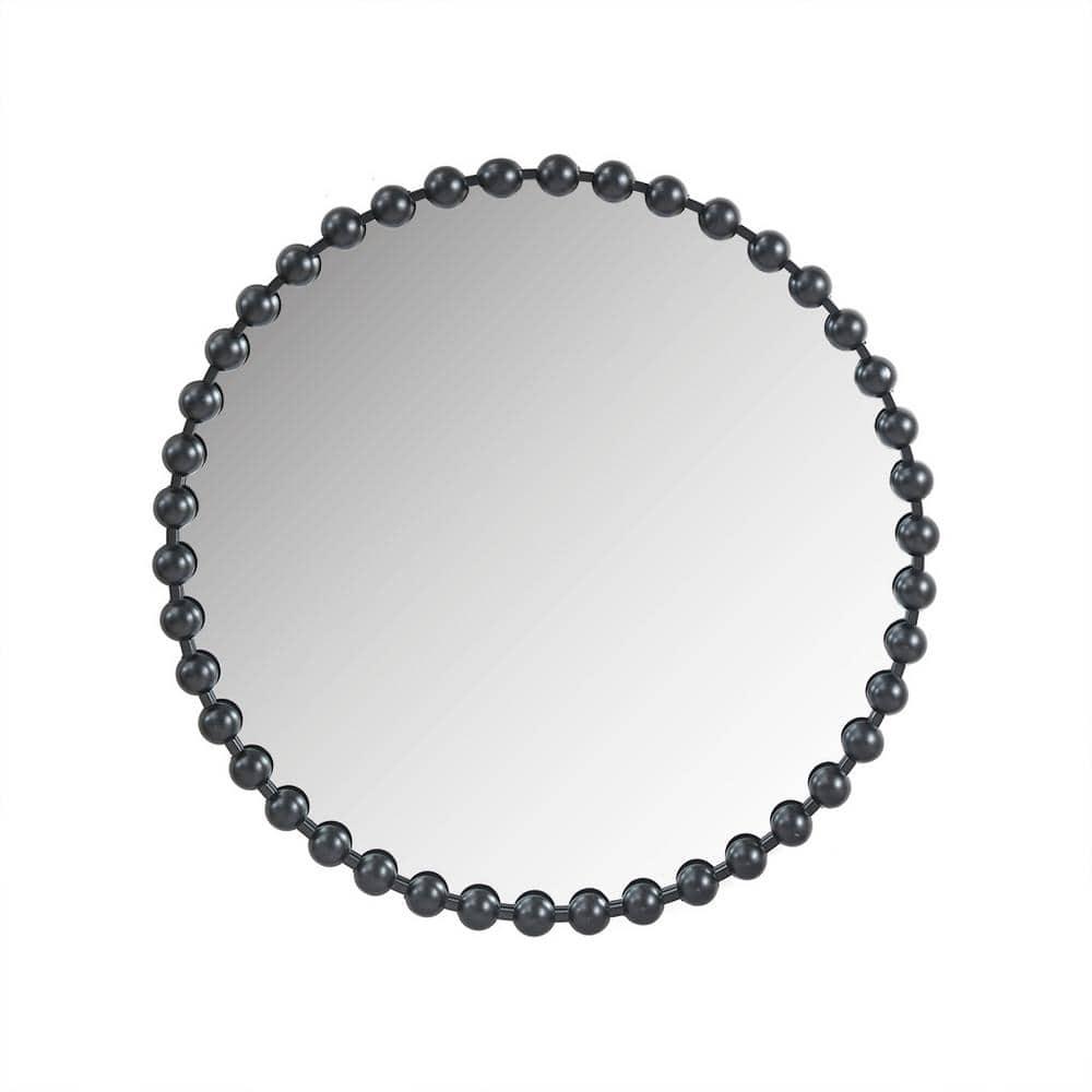 Marlowe Beaded Round Metal Wall Mirror