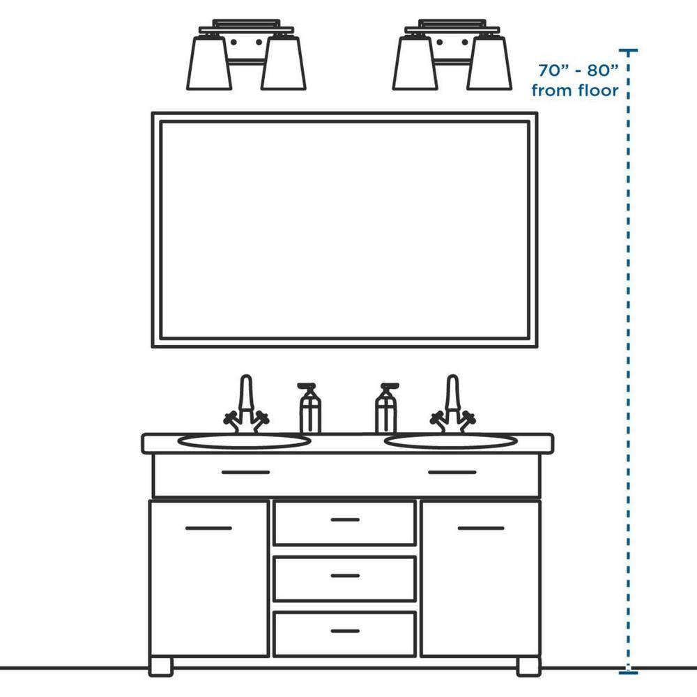 Progress Lighting Pinellas 2 - Light Vanity in  Whiteplaster