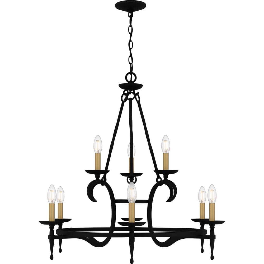 Quoizel Lighting Octavia 9 - Light Chandelier in  Earth Black