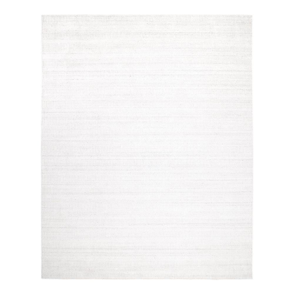 Ivory Elegance 8' x 10' Hand Loomed Wool-Viscose Blend Area Rug