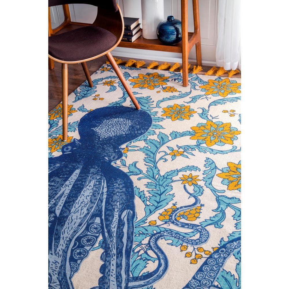 Nuloom Thomas Paul Flatweave Cotton Octopus Indoor Area Rug, 5' x 8', Multi