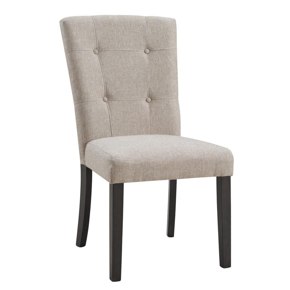 Set of 2 Landon Tufted Upholstered Chair Set Taupe - Picket House Furnishings: Contemporary Polyester, Foam-Filled