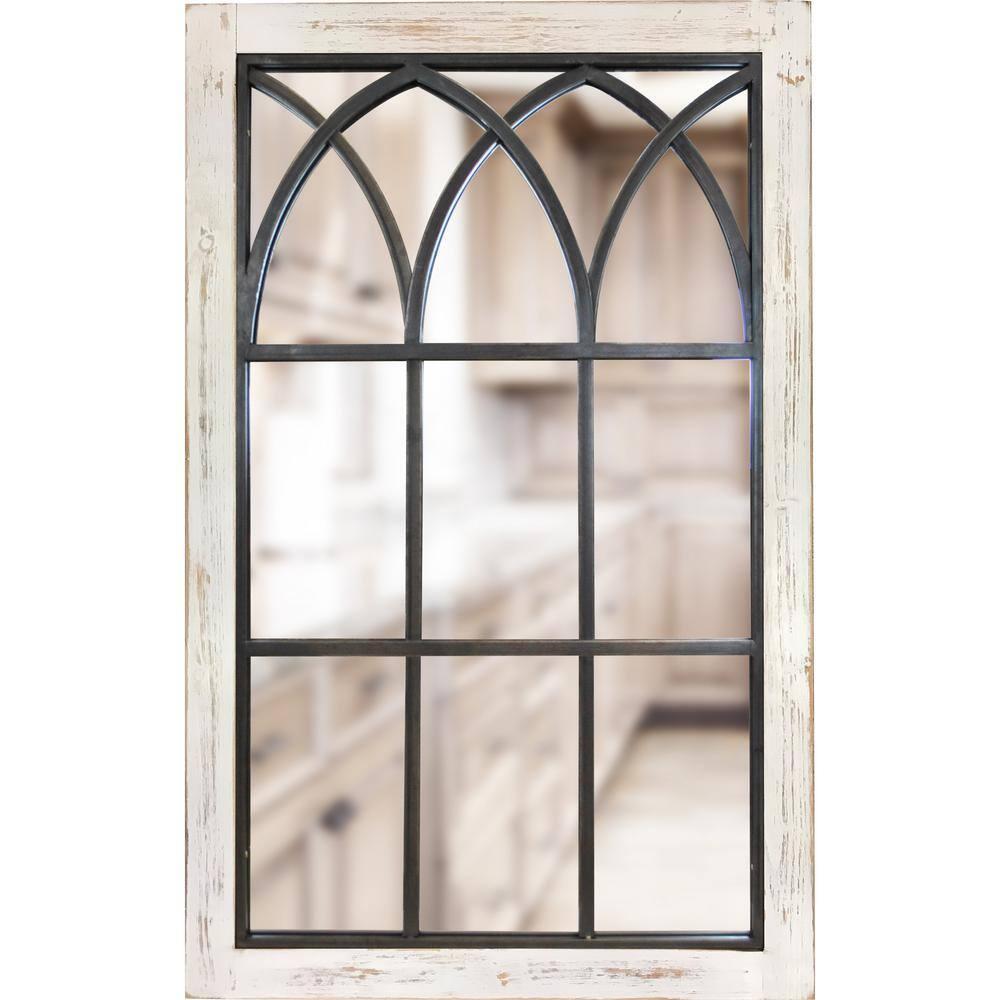 FirsTime & Co. White Vista Arch Wall Mirror, Farmhouse, Rectangular, 23.6 x 1.25 x 37.4 in