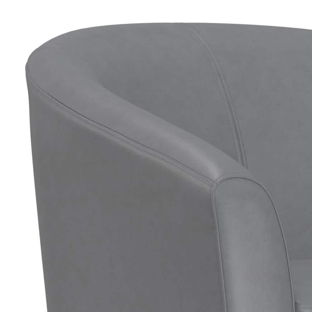 Austin 30 inch Wide Contemporary Tub Chair in Stone Grey Vegan Faux Leather