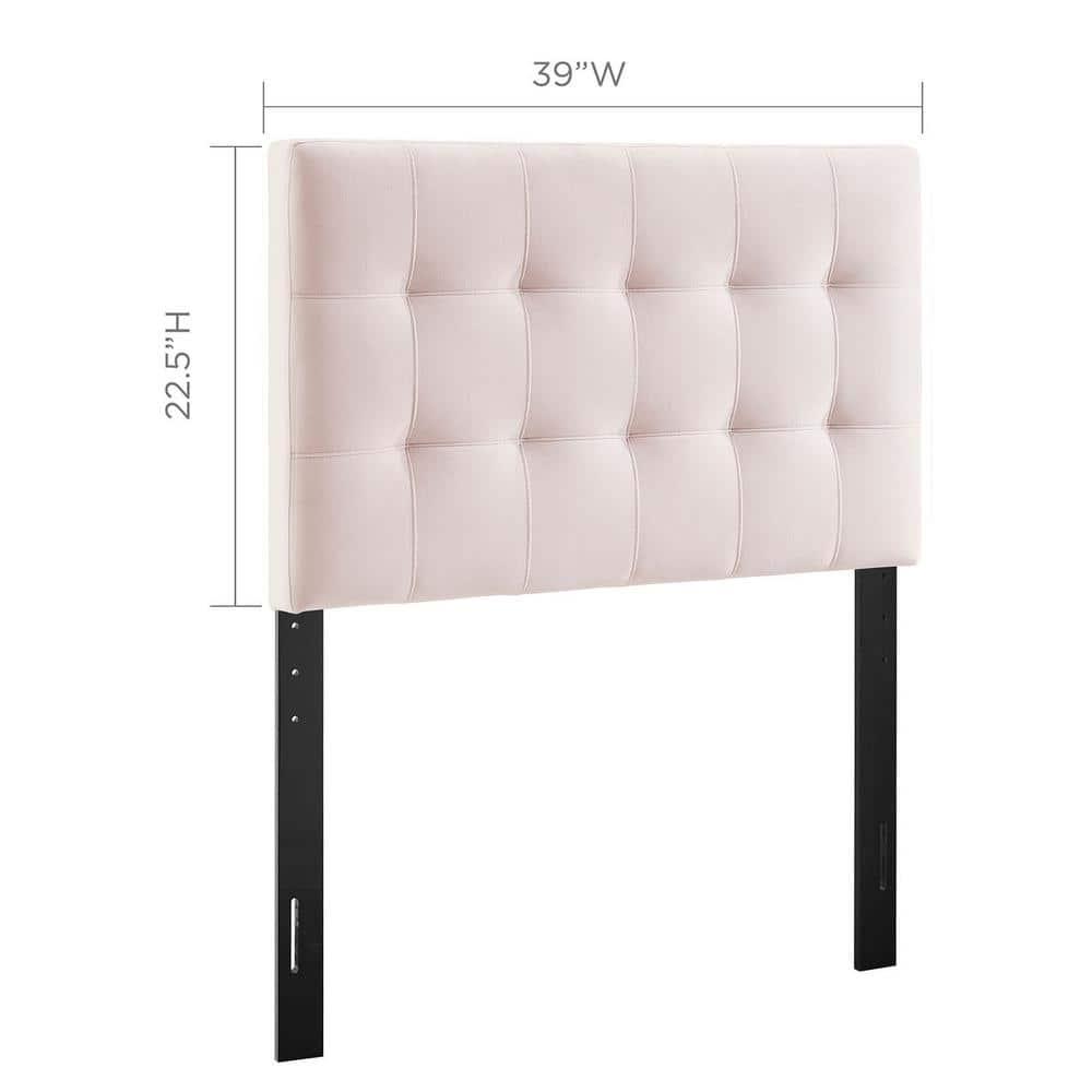 Modway Lily Biscuit Tufted Twin Performance Velvet Headboard in Pink