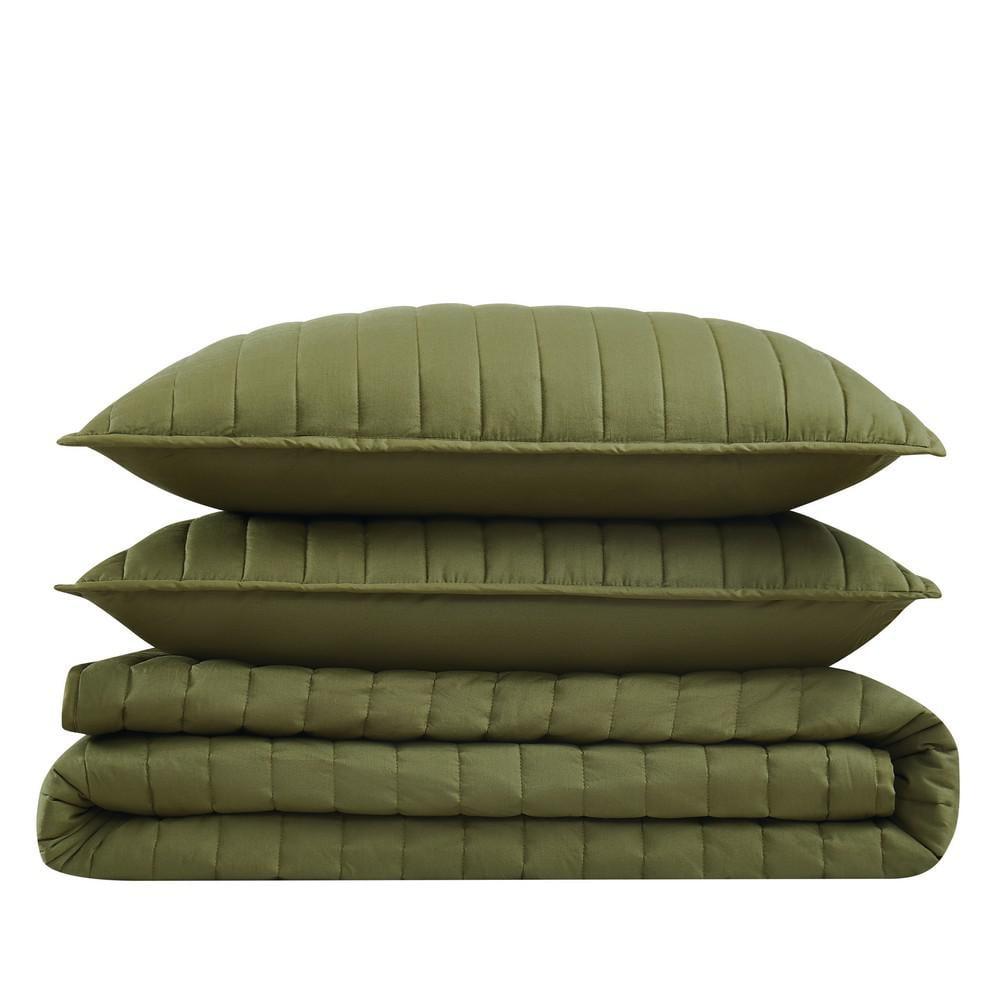 Brooklyn Loom Brooklyn Loom Oversized Cotton Percale 3 Piece Quilt Set