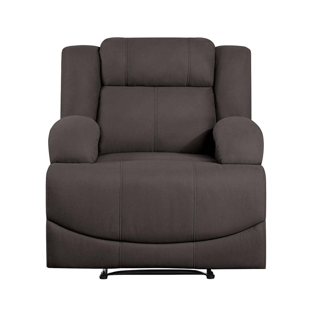 Lexicon Camryn Traditional Wood and Microfiber Reclining Chair in Chocolate