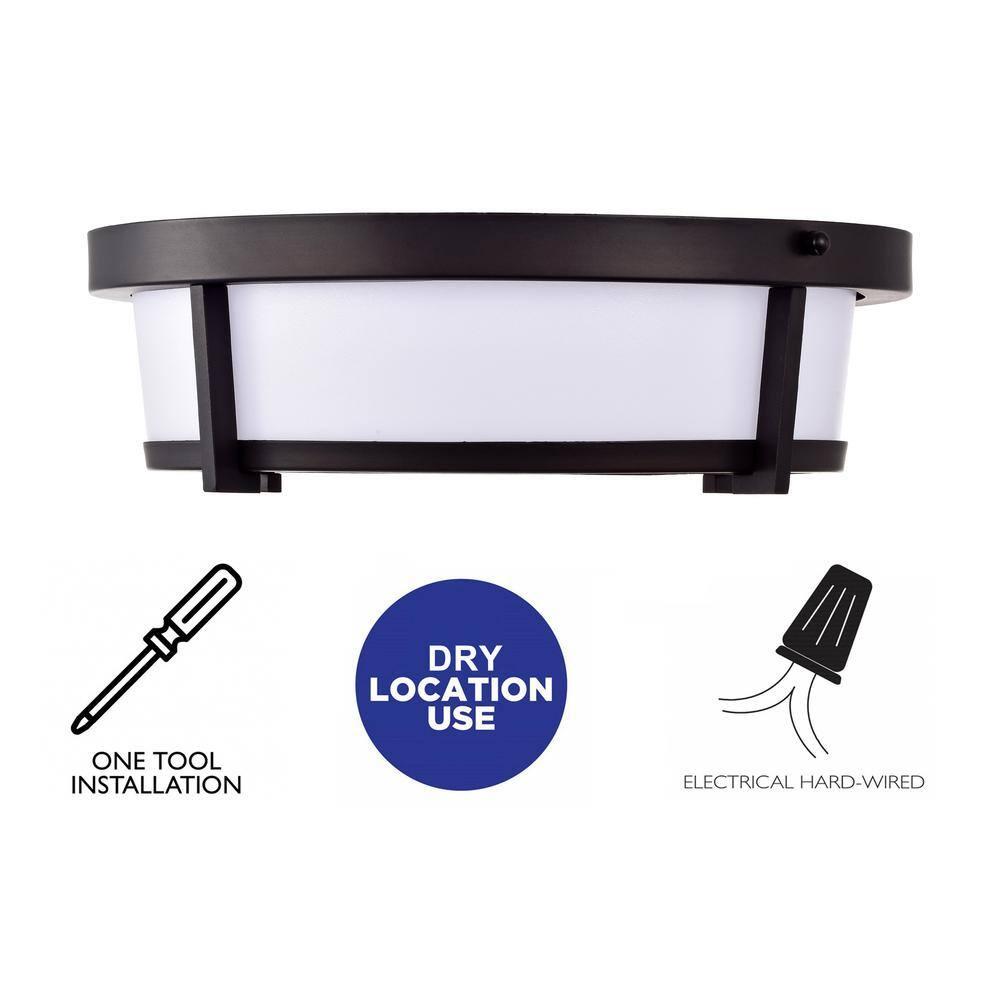 c cattleya 13" Dimmable 20W LED Flush Mount Light with Changing Color Temperature - 13 in.