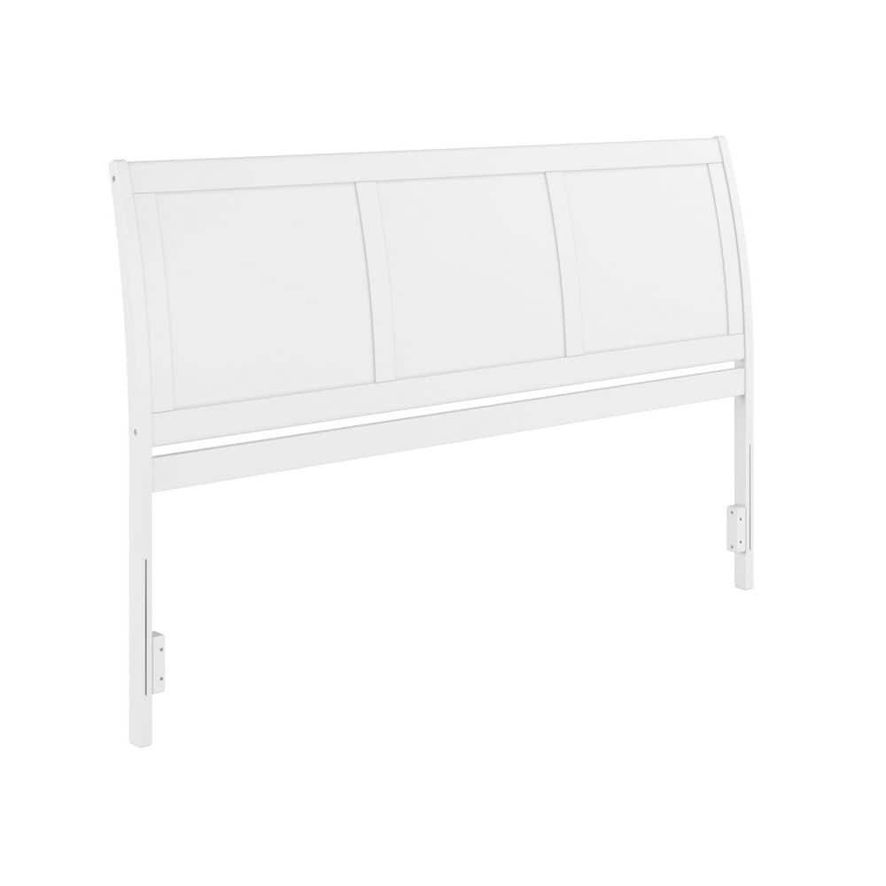 AFI Portland King Sleigh Solid Wood Panel Headboard with Attachable Charger, White