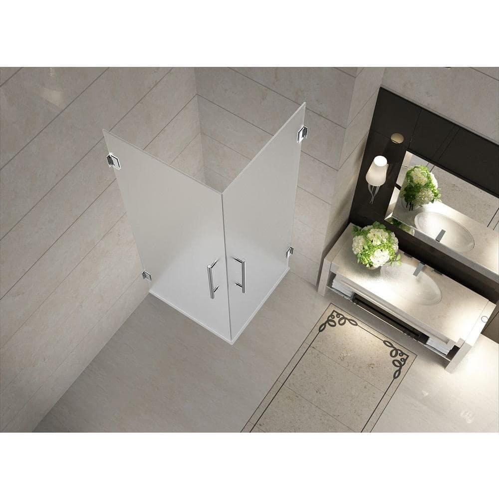 Vanora Completely Frameless 32" x 72" Square Hinged Shower Enclosure
