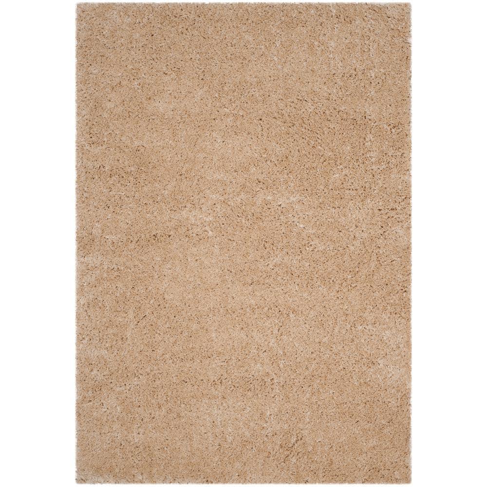 Polar Shag PSG800 Power Loomed Indoor Area Rug - 6'7"x9'2" - Light Beige - Safavieh