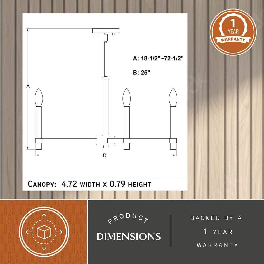 VAXCEL Damen 5 Light Black and Brass Contemporary Candle Chandelier