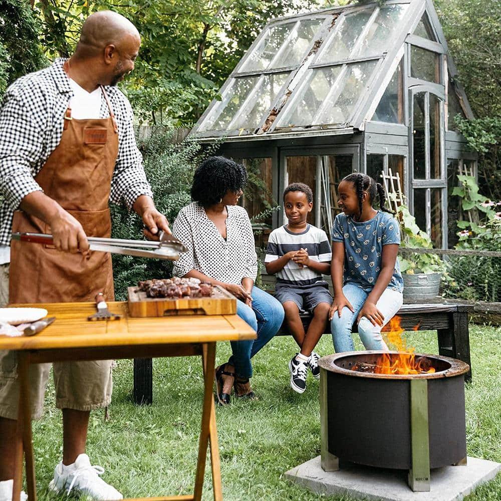 Breeo Smokeless FIrePit (X Series 19, Corten Steel) - 22.1" Smokeless Fire Pit for Outside - 47 lbs - Ideal for Families - Compatible with Wide Range of Breeo Accessories - Gifts for Dad