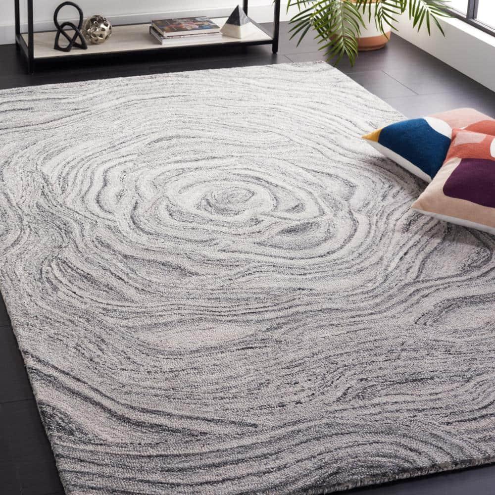 Abstract ABT148 Handmade Indoor Accent Rug - Dark Grey/Black - 3'x5' - Safavieh