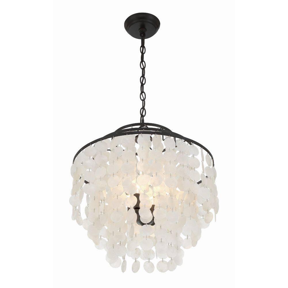 Mini Brielle Dark Bronze 4-Light Crystal Candle Chandelier