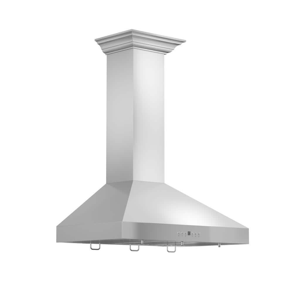 ZLINE ZLINE 36 in. Convertible Vent Convertible Vent Wall Mount Range Hood in Stainless Steel W/ Crown Molding (KL3CRN-36)