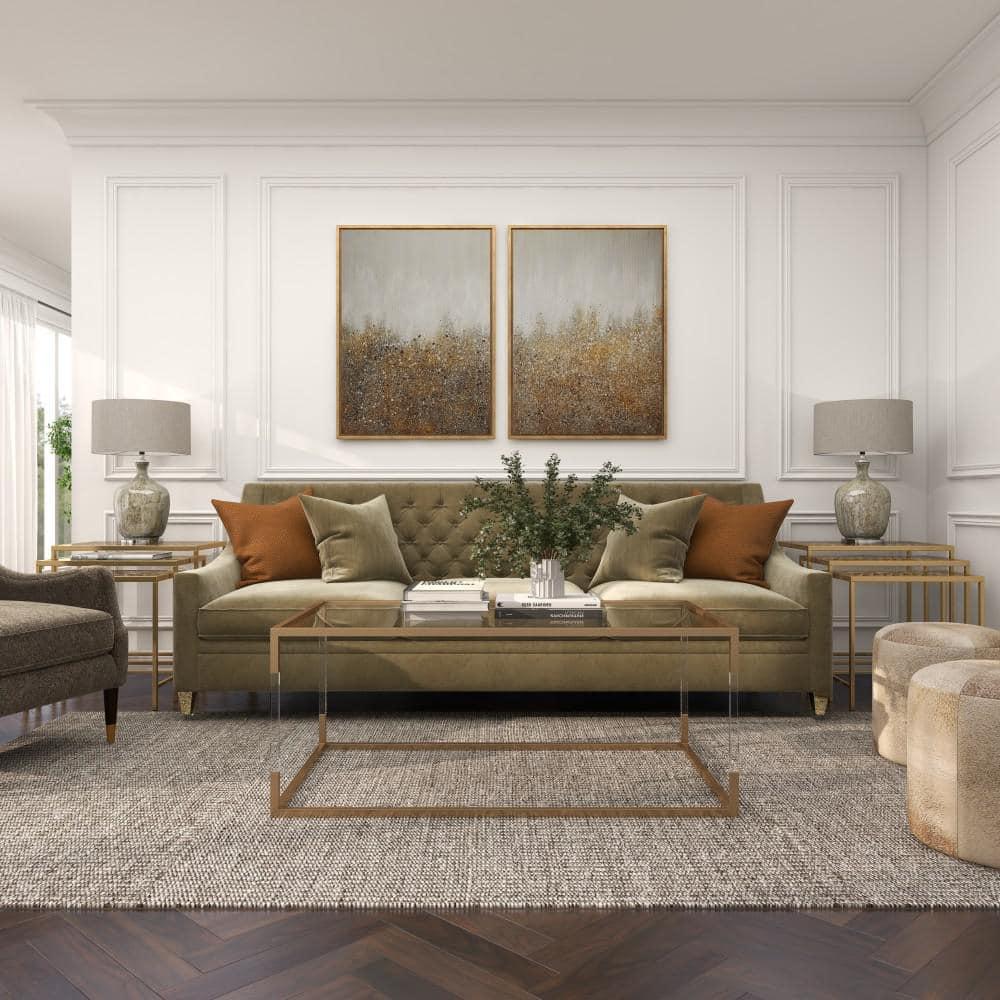 Metal and Glass Coffee Table Gold - Olivia & May: Elegant Iron Frame, No Assembly, Contemporary Design