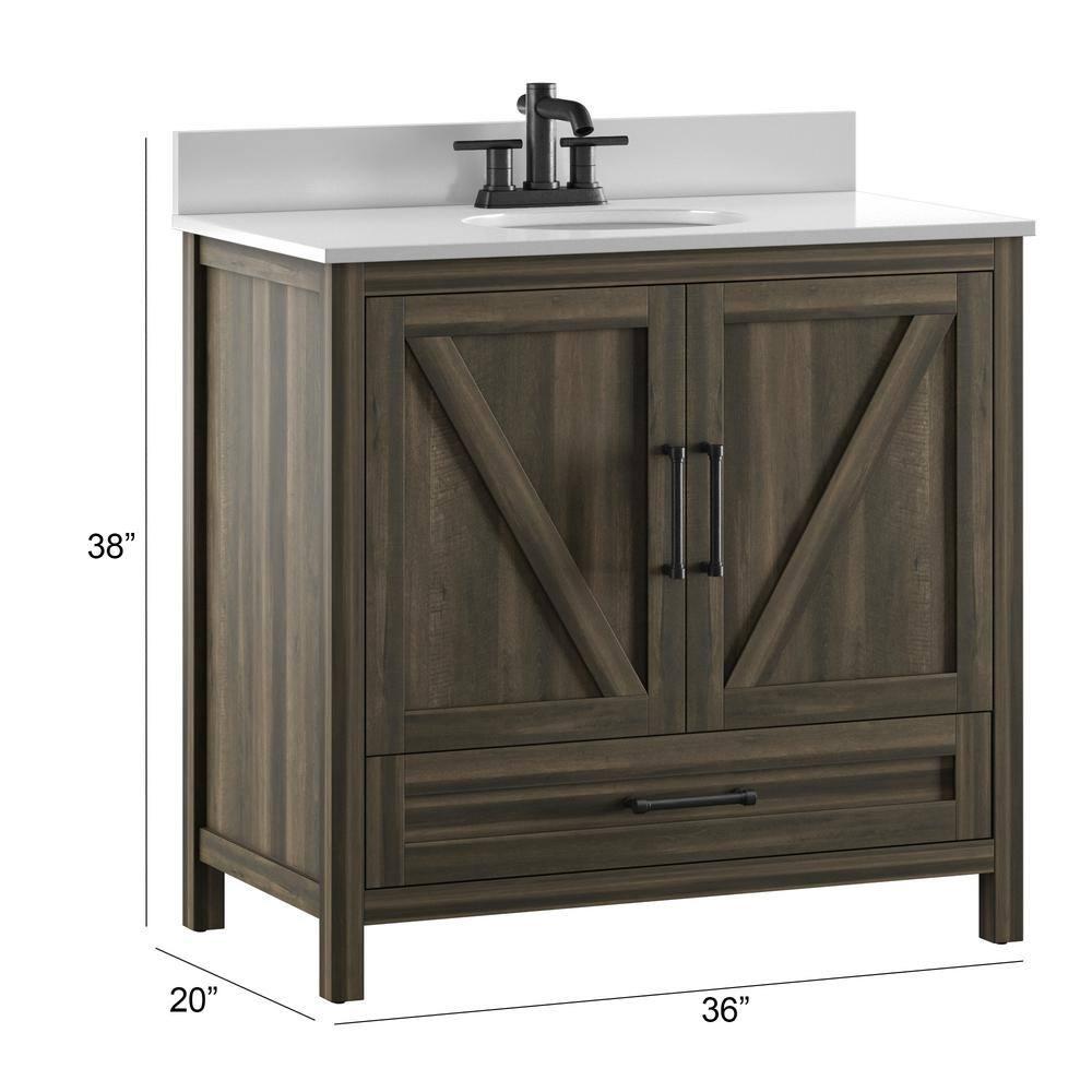 Twin Star Home 36" Single Bathroom Vanity, Canyon Lake Pine