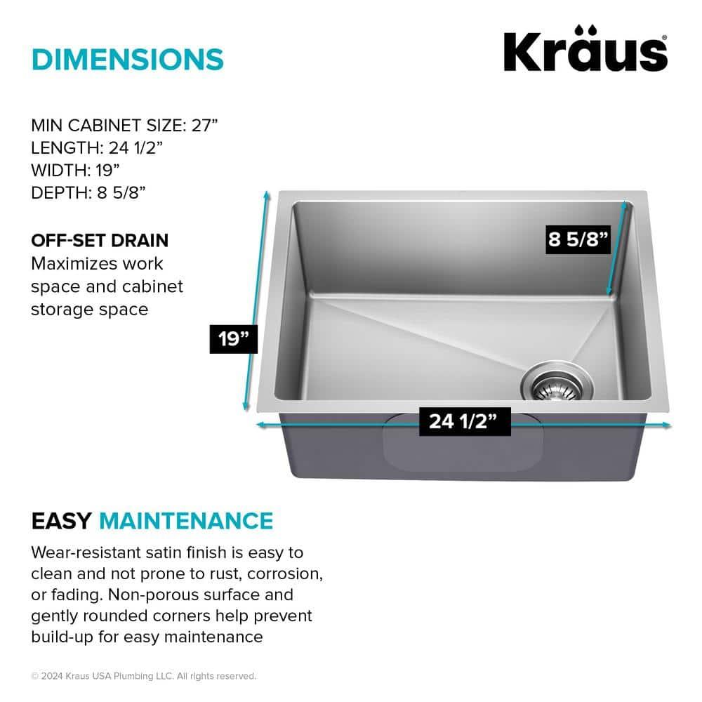 KRAUS Fairlane Undermount 18-Gauge Stainless Steel Kitchen Sink