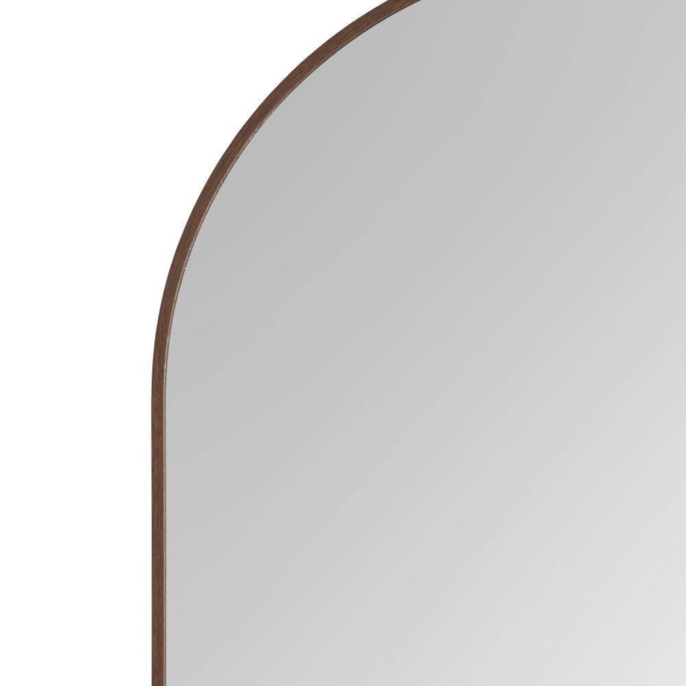 Kate and Laurel Zayda Metal Arch Mirror, 20x28, Walnut Brown