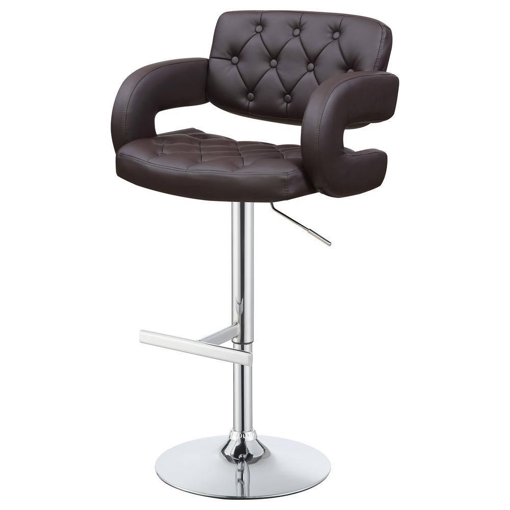 Brandi Adjustable Bar Stool Chrome and Brown