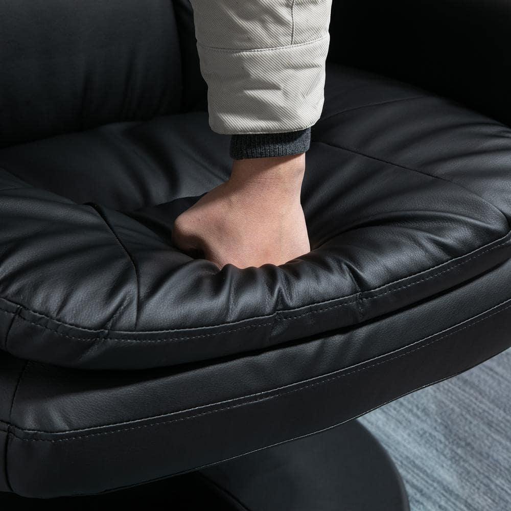 Faux Leather Recliner with Ottoman