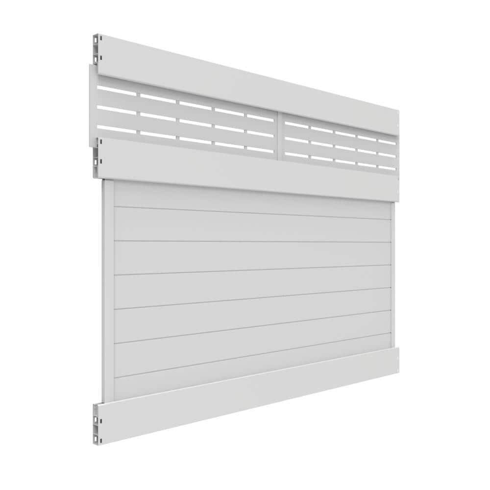 Barrette Outdoor Living Horizontal Fence Boardwalk White Vinyl Panel Kit
