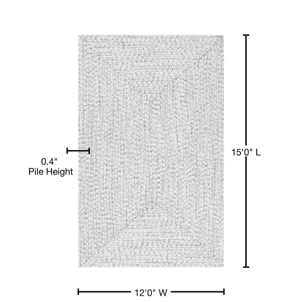 nuLOOM Wynn Braided Indoor/Outdoor Ivory 12' x 15' Casual Area Rug