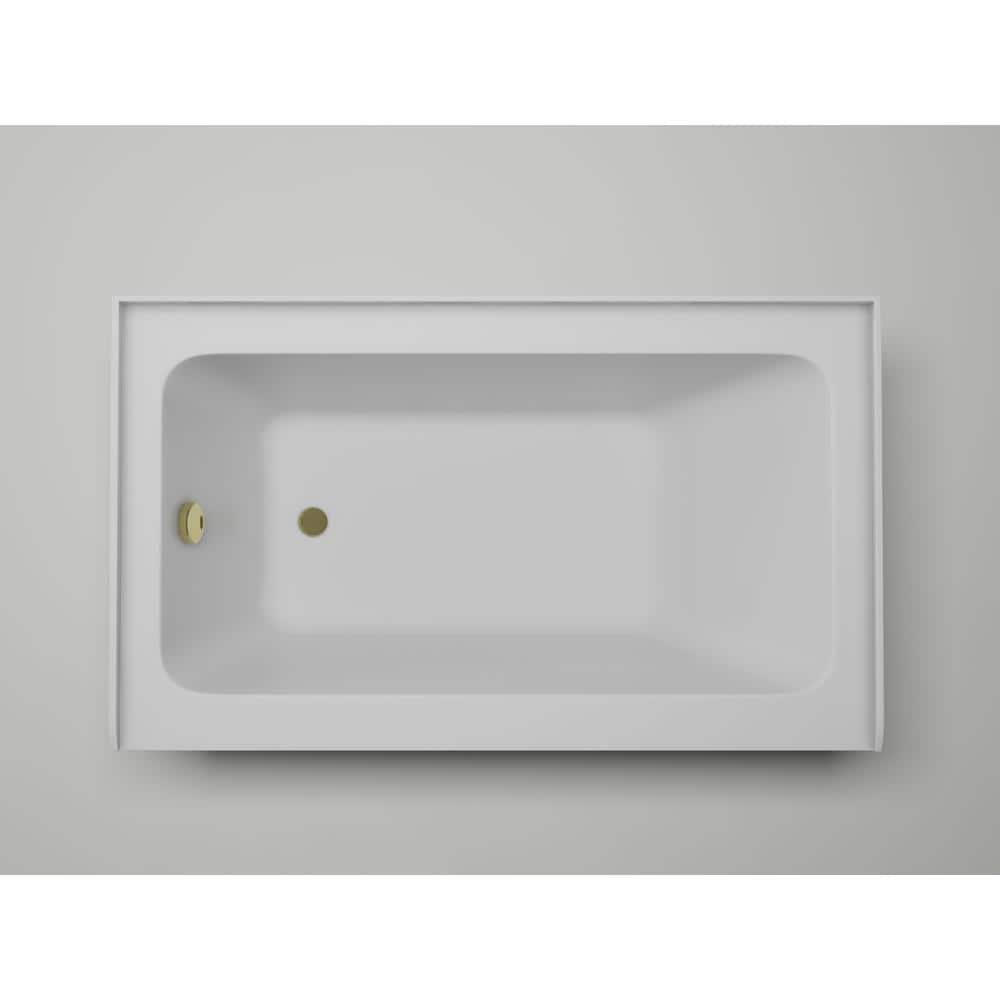 Alcove Soaking Skirt Bathtub with Overflow and Drain