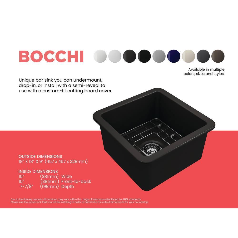 BOCCHI 18'' L Fireclay Kitchen Sink 1359-004-0120