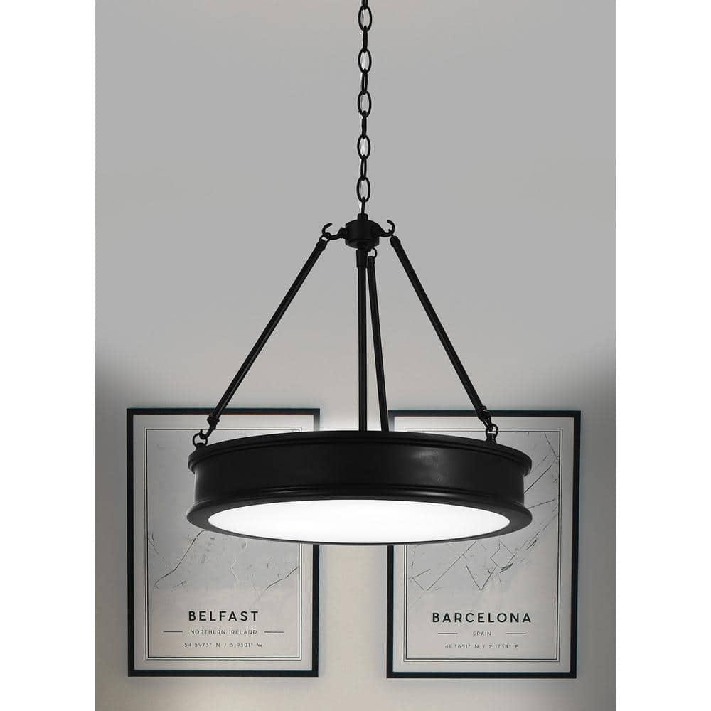 Pendant 3 Light In Transitional Style 18.5 Inches Tall By 19 Inches Wide-Coal Finish    -Traditional Installation Minka Lavery 4173-66A