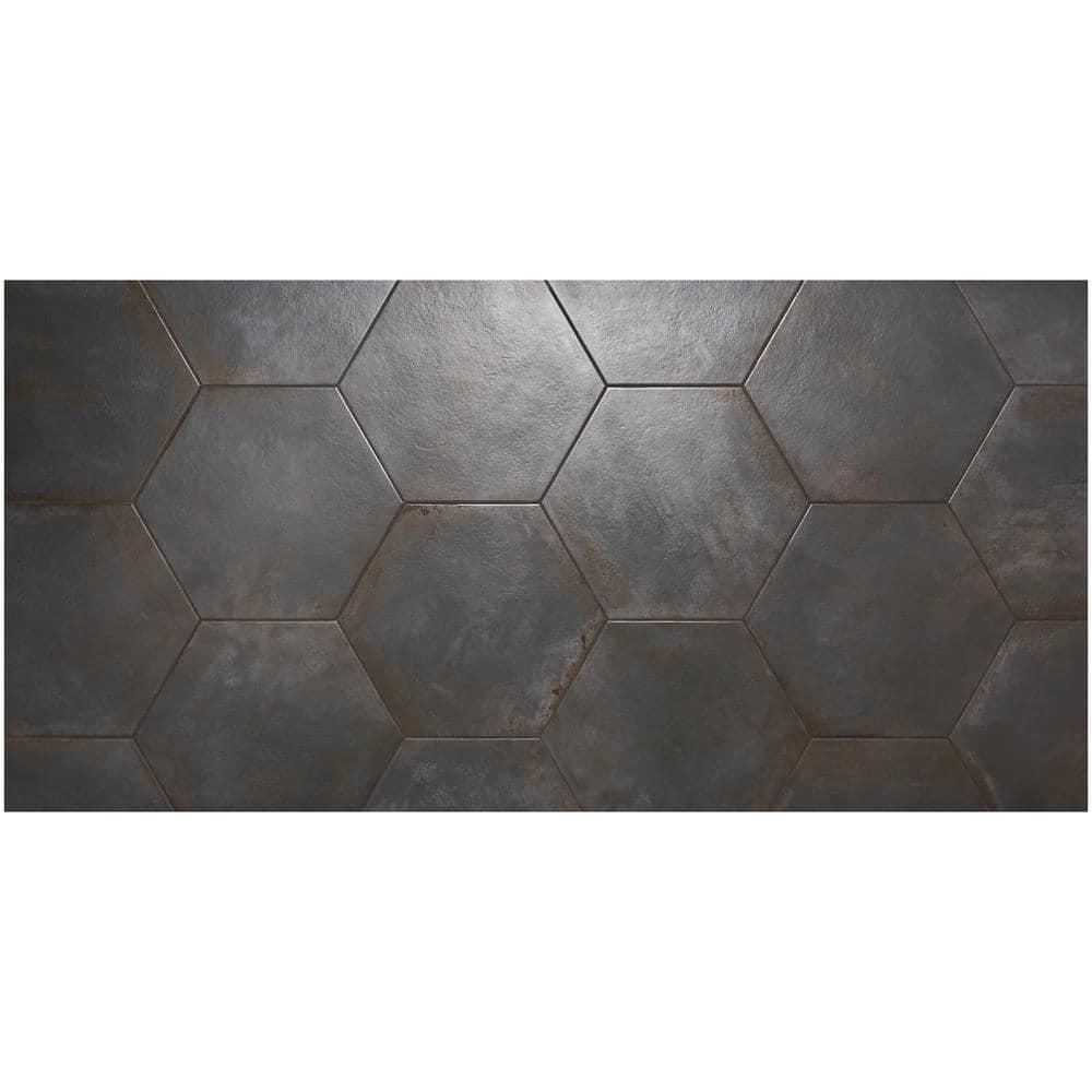 Angela Harris Fuller 20" Hex Porcelain Metallic Look Floor and Wall Tile