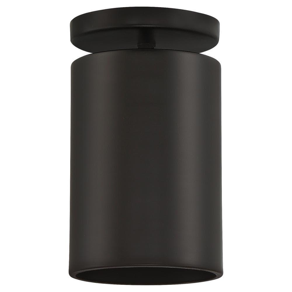 Matte Black 4.5'' W 1 - Bulb Outdoor Semi Flush Mount