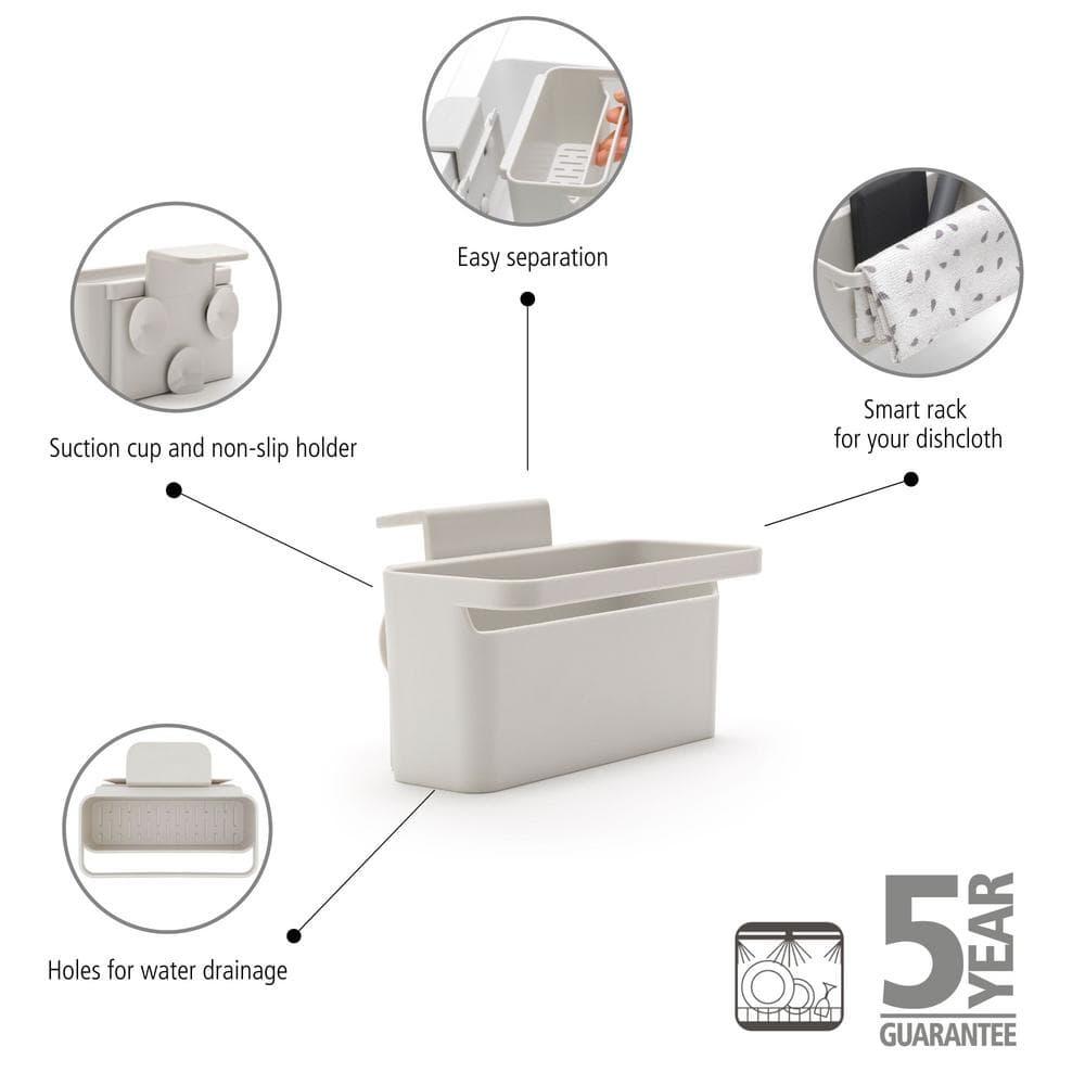 Sinkside In-Sink (Light Gray) Plastic Organizer (with Suction Cups)